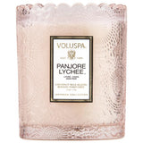 Voluspa Panjoree Lyche Tinted Scalloped Edge Glass Candle