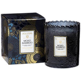 Voluspa Limited Moso Bamboo Tinted Scalloped Edge Glass Candle - Blue Salon
