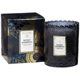 Voluspa Limited Moso Bamboo Tinted Scalloped Edge Glass Candle