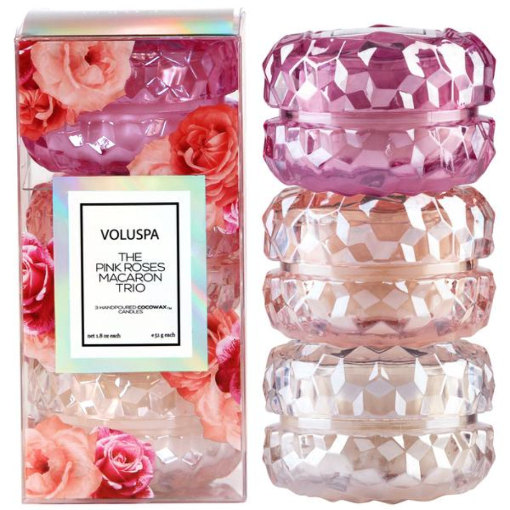 Voluspa Roses 3 Macaron Candle Gift Set | Candle | Home Candle | Linen Candle Voluspa Roses 3 Macaron Candle Gift Set | Candle | Home Candle | Linen Candle