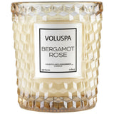 Voluspa Bergamot Rose Classic Candle In Textured Glass