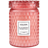 Voluspa Blackberry Rose Oud Large Glass Jar With Glass Lid