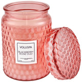 Voluspa Blackberry Rose Oud Large Glass Jar With Glass Lid