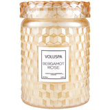 Voluspa Bergamot Rose Large Glass Jar With Glass Lid