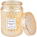 Voluspa Bergamot Rose Large Glass Jar With Glass Lid