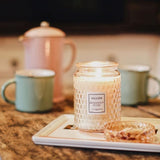 Voluspa Bergamot Rose Large Glass Jar With Glass Lid