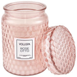 Voluspa Rose Otto Large Glass Jar With Glass Lid