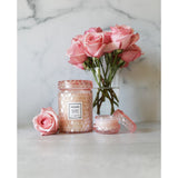 Voluspa Rose Otto Large Glass Jar With Glass Lid