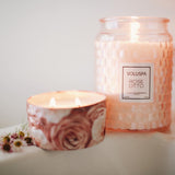 Voluspa Rose Otto Large Glass Jar With Glass Lid