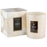 Voluspa Santal Vanille Boxed Scalloped Edge Embossed Glass Candle