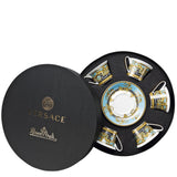 Versace Prestige Gala Blue Cups and Saucers Set of 6
