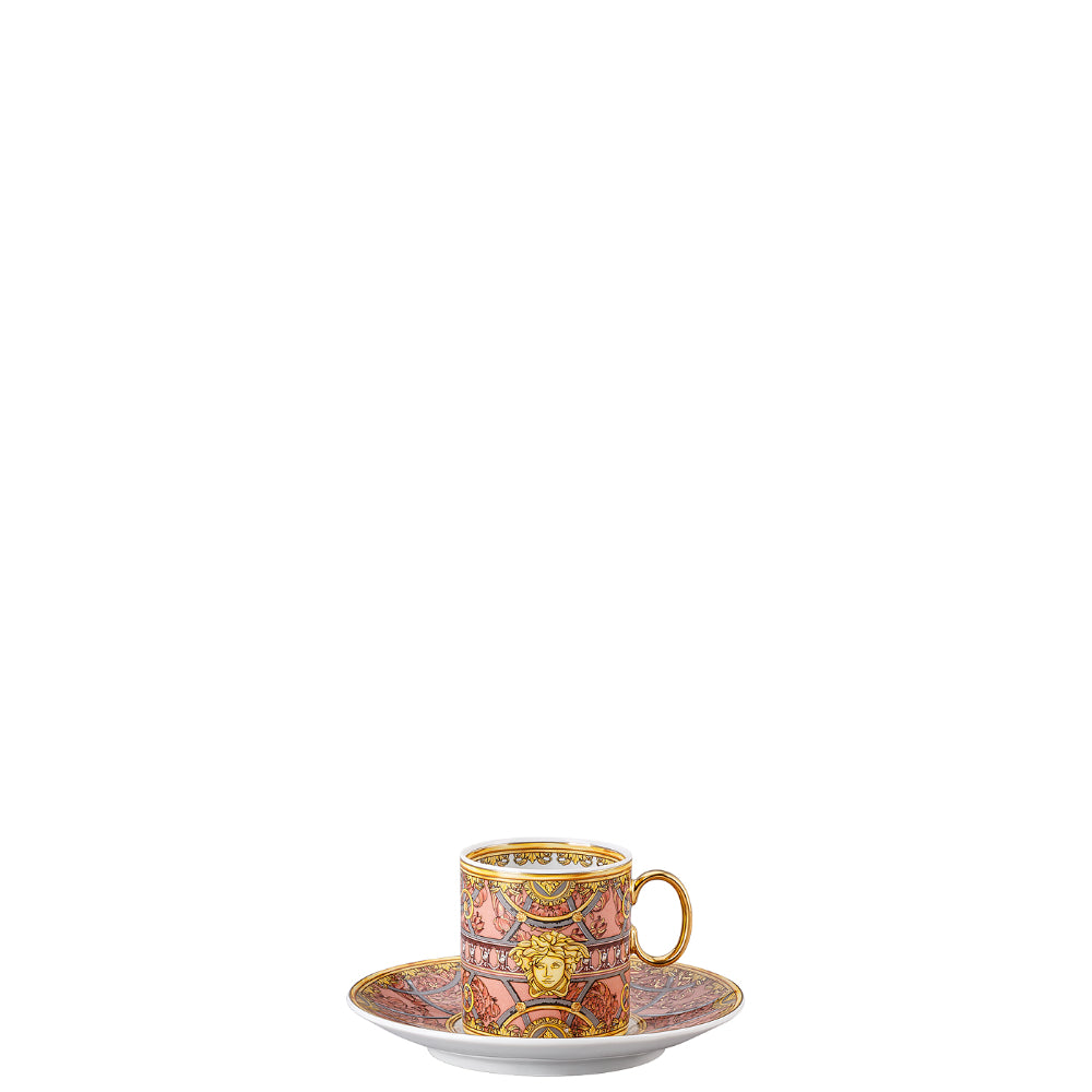 Versace Scala Palazzo Rosa Espresso Cup and Saucer
