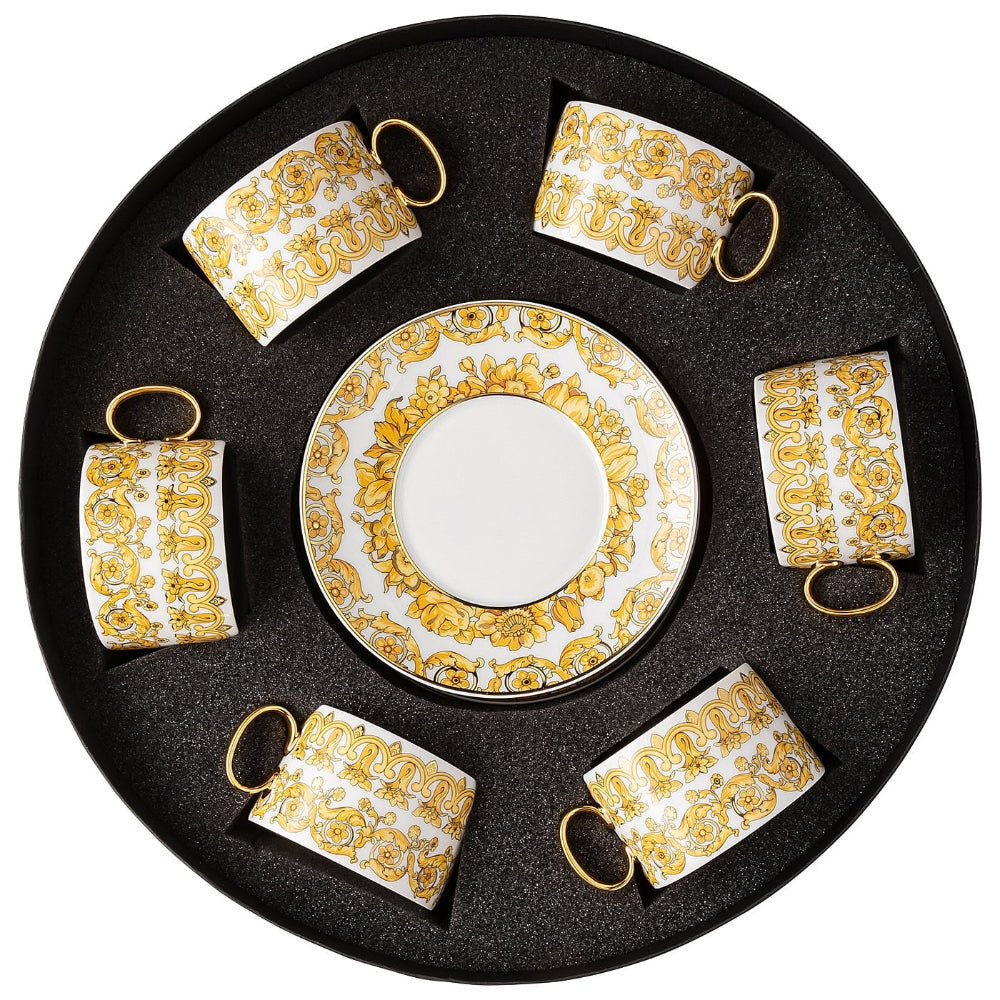 Versace Medusa Rhapsody Cups and Saucers Set of 6 | Drinkware Versace Medusa Rhapsody Cups and Saucers Set of 6 | Drinkware