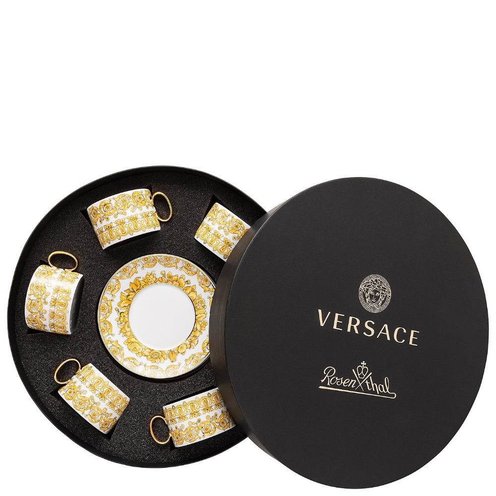Versace Medusa Rhapsody Cups and Saucers Set of 6 | Drinkware Versace Medusa Rhapsody Cups and Saucers Set of 6 | Drinkware