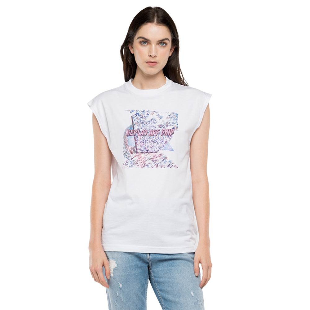 Replay Off Grid T-Shirt With Cap Sleeves