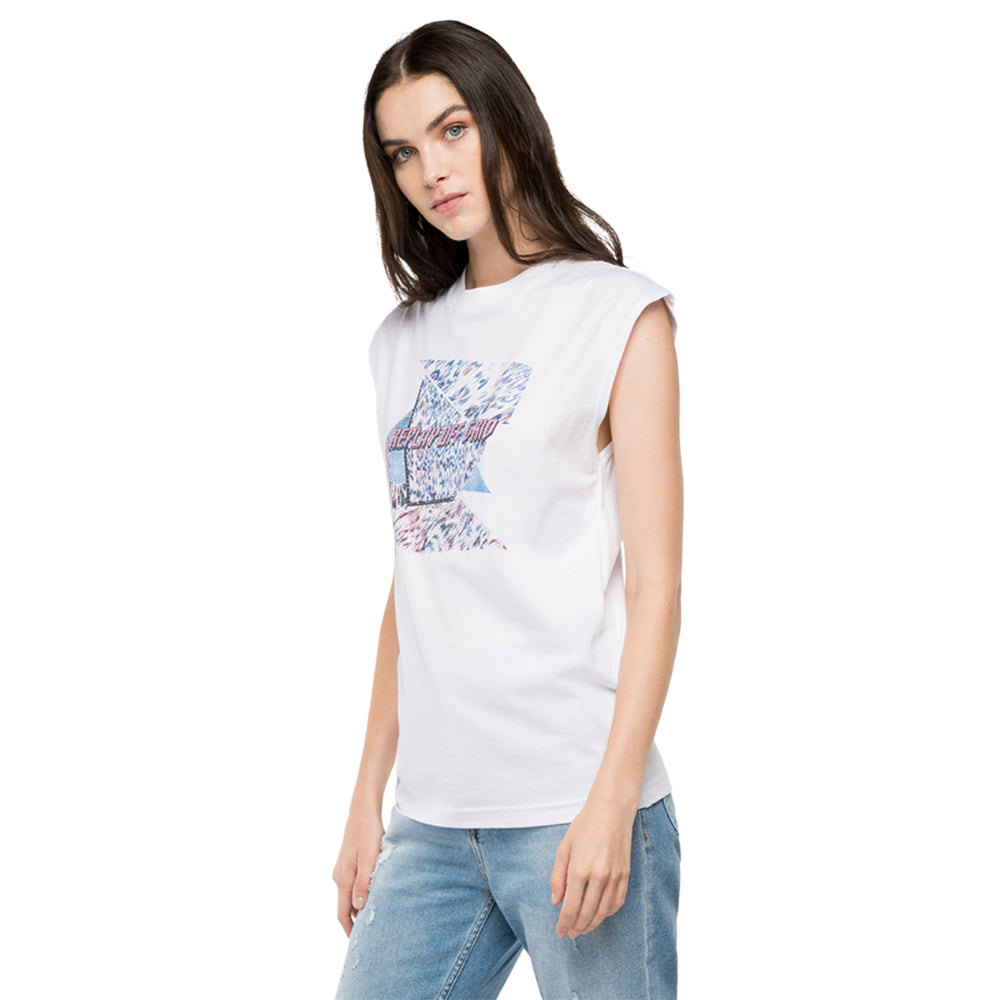 Replay Off Grid T-Shirt With Cap Sleeves