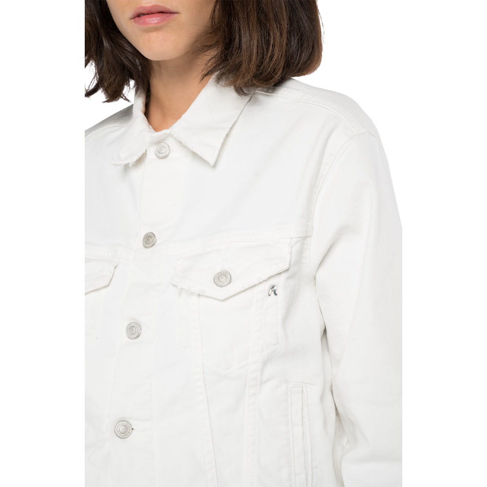 Replay Women's Denim Crop Jacket With Embroidery