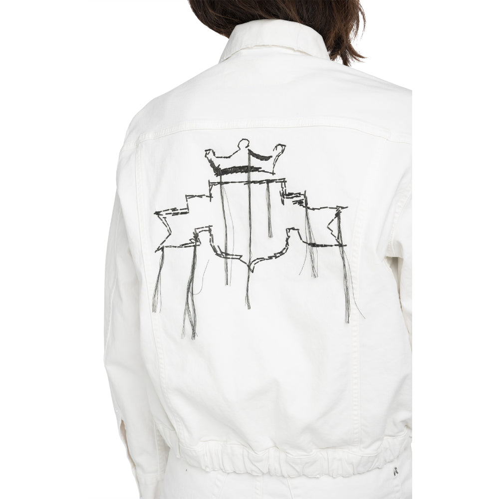 Replay Women's Denim Crop Jacket With Embroidery
