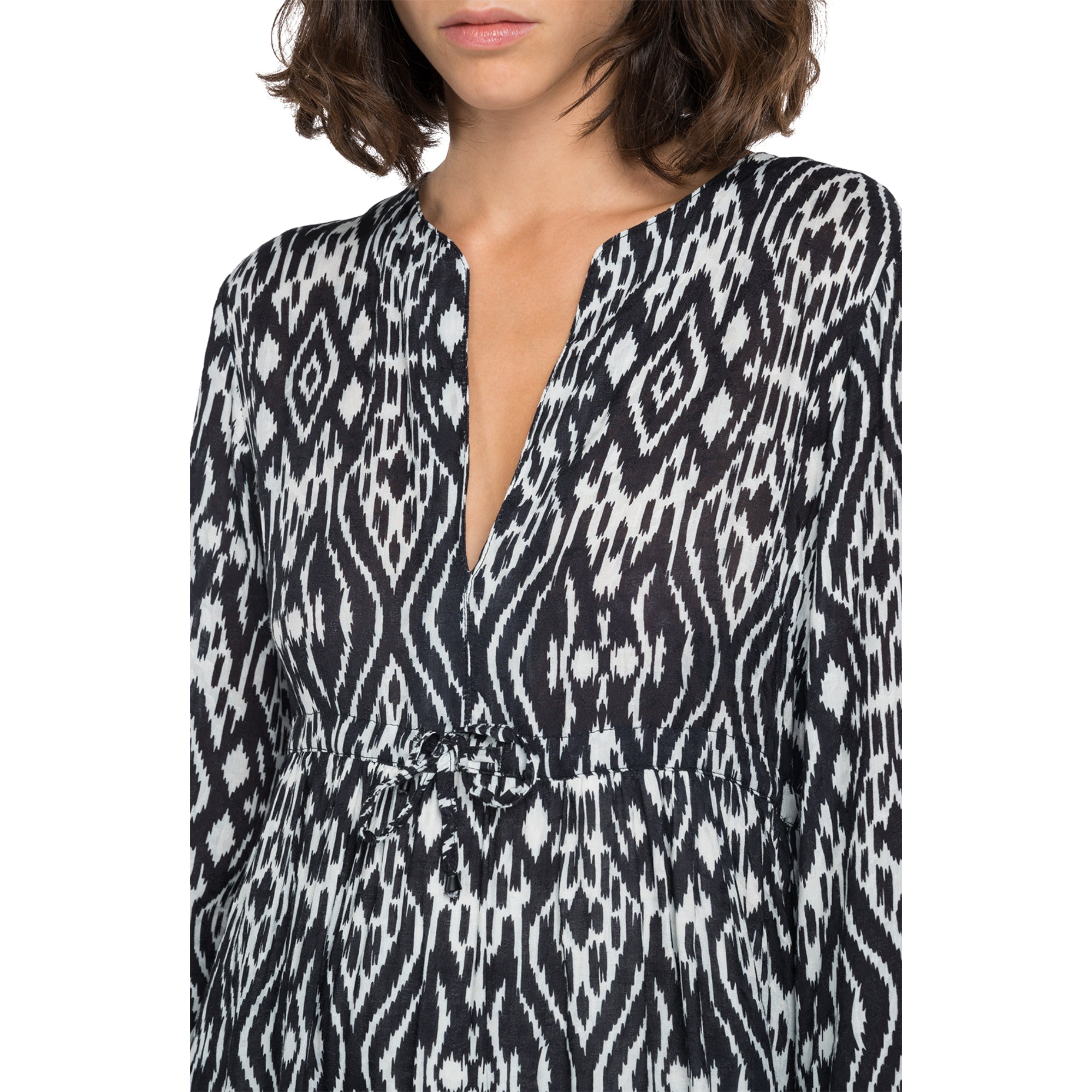 Replay Women's Dress In Jacquard Viscose With Ikat Pattern