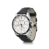 Victorinox Fieldforce Chrono 42 White Dial Black Leather Strap Men's Watch