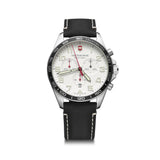 Victorinox Fieldforce Chrono 42 White Dial Black Leather Strap Men's Watch