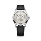 Victorinox Alliance 40 Silver Dial Black Leather Strap Men's Watch