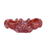 Wave Murano Vase Aurati Center Piece Red With Silver Leaf, Size 22 Cm