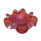 Wave Murano Vase Aurati Center Piece Red With Silver Leaf, Size 22 Cm