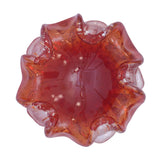 Wave Murano Vase Aurati Center Piece Red With Silver Leaf, Size 22 Cm