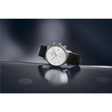 Wenger Urban Classic Chrono 42 White Dial Black Leather Men's Watch