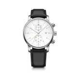 Wenger Urban Classic Chrono 42 White Dial Black Leather Men's Watch