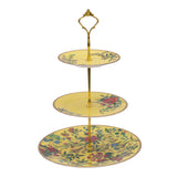 Stechol Fine Bone China 3 Tier Rim Cake Plate Yellow