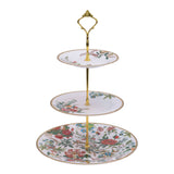 Stechol Fine Bone China 3 tier Rim Cake Plate Clear