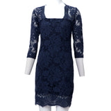 Yamamay Long-sleeved Lace Dress Night Blue