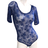 Yamamay Body Suit With Ballet Neckline Dark Blue Small