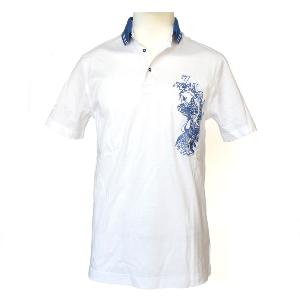 Zilli Polo Shirt White&Blue