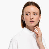 سواروفسكي، أقراط مثقوبة دائرة جذابة ، أبيض ، مقاس واحد