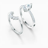 Swarovski Attract Pear Ring Set White 58