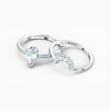 Swarovski Attract Pear Ring Set White 58