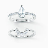 Swarovski Attract Pear Ring Set White 58