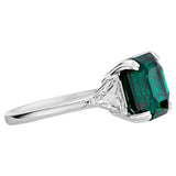Swarovski Attract Trilogy cocktail ring Square cut crystal, Green, Rhodium plated