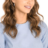 سواروفسكي ، اقراط اتراكت ثلاثية مثقوبة ، ازرق ، مقاس واحد