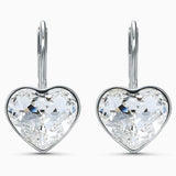 Swarovski,Bella Heart Pierced Earrings,White,One Size