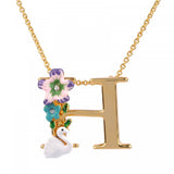 Les Nereides Blossoming Alphabet Necklace Letter H