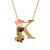 Les Nereides Blossoming Alphabet Necklace Letter K