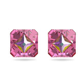 Swarovski Chroma Stud Earrings Pyramid cut crystals Pink Gold-tone plated