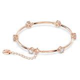 "Swarovski Constella bangle Round cut, White, Rose gold-tone plated"