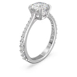 Swarovski Constella ring Set (2), Princess cut, White, Rhodium plated Size : 55