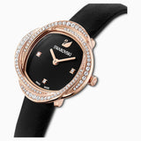 Swarovski Crystal Flower Watch Black Rose-Gold Tone One Size
