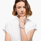 Swarovski Crystal Flower Watch Silver Tone Stainless Steel One Size